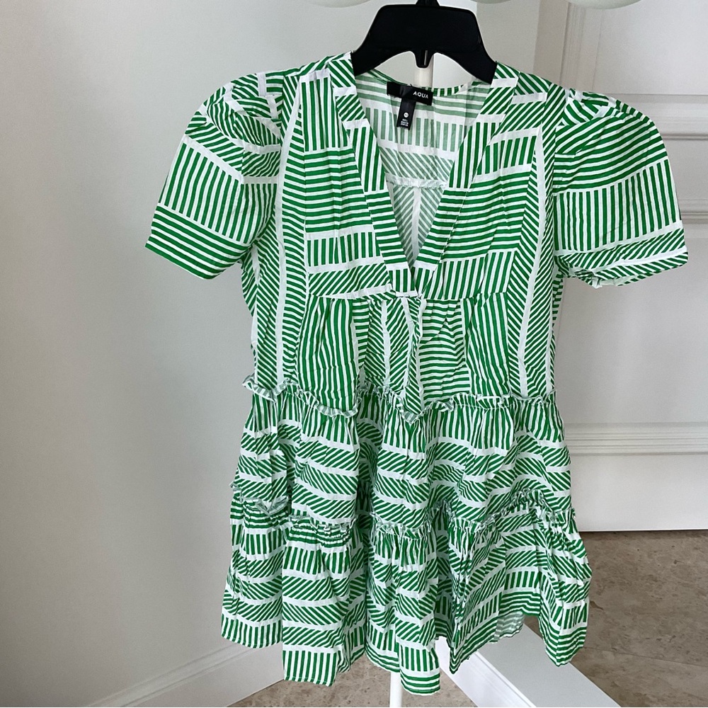 Aqua Green and White Striped Dress from Bloomingdale’s